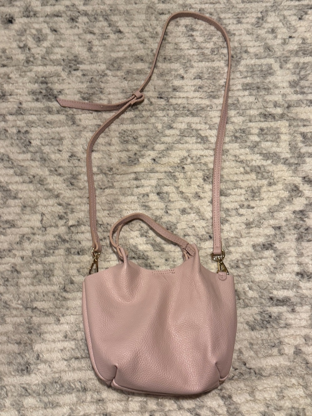 Pink Italian Leather Purse Pocket Book Mini Shoulder Bag